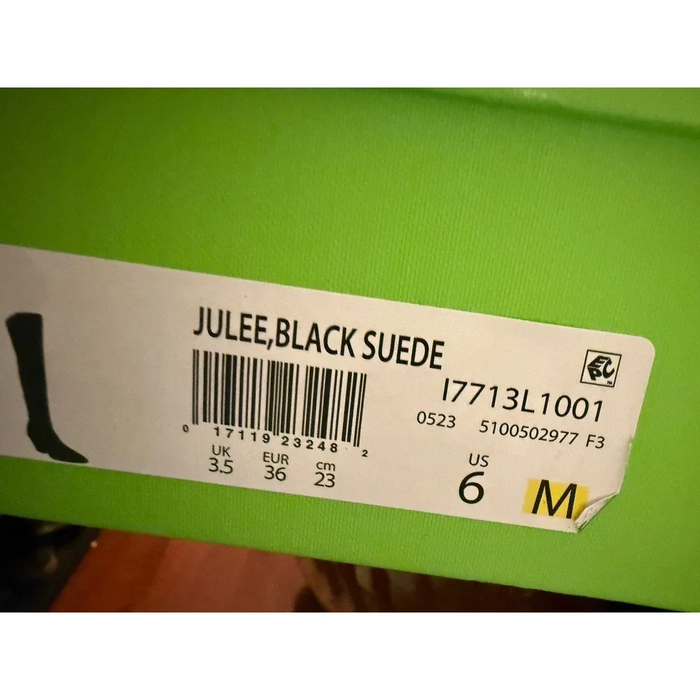 Sam Edelman Julee Black Suede Over Knee Pointed Toe Block Heel‎ Boots Womens 6